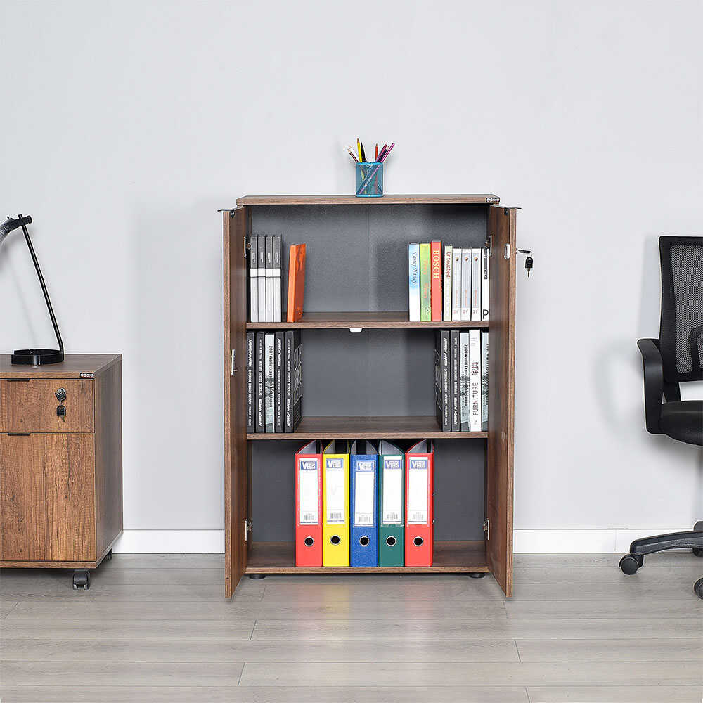 Rio Office Set File Cabinet W/ Two Lockable Drawer Oslo Walnut RKT