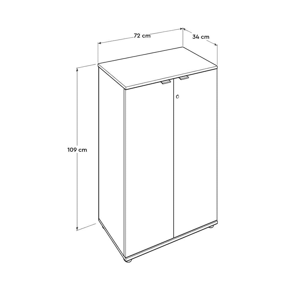 Rio Office Set File Cabinet W/ Two Lockable Drawer Oslo Walnut RKT