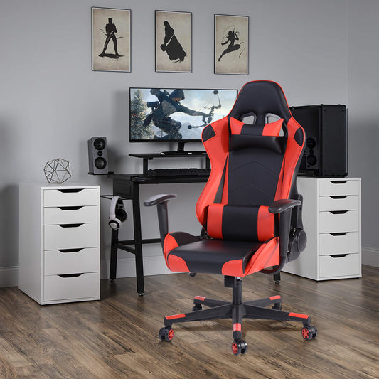 Gaming Chair Racing Office Chair Recliner Swivel Rocker with Headrest and Lumbar Pillow Roligesi