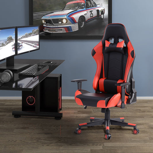 Gaming Chair Racing Office Chair Recliner Swivel Rocker with Headrest and Lumbar Pillow Roligesi