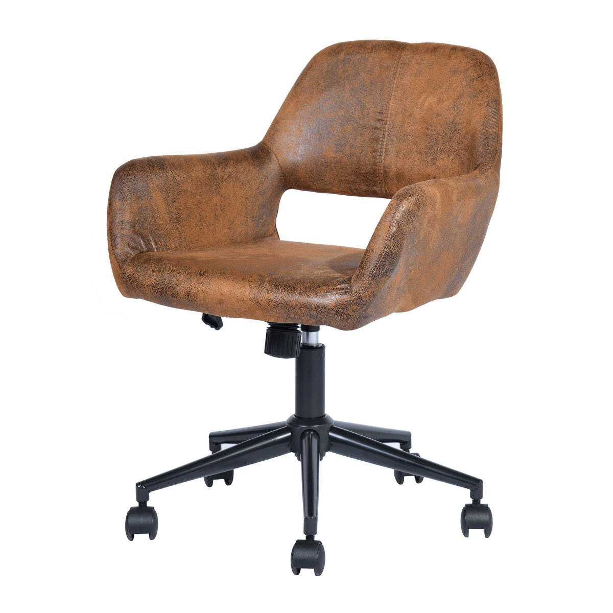 Suede Upholstered Swivel Ergonomic Home Office Chair Armrest Ross