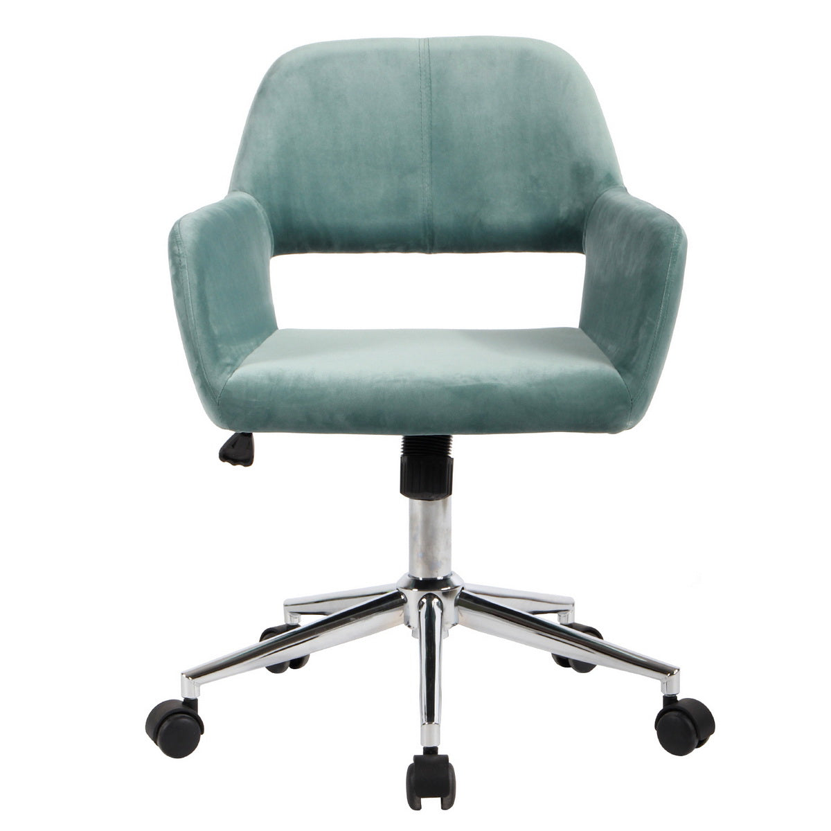 Velvet Upholstered Swivel Ergonomic Home Office Chair Armrest Ross