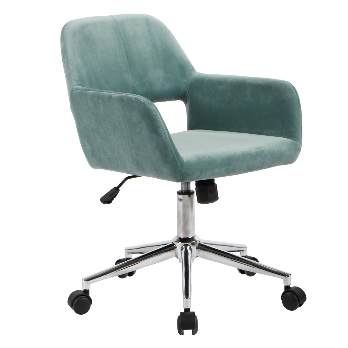 Velvet Upholstered Swivel Ergonomic Home Office Chair Armrest Ross