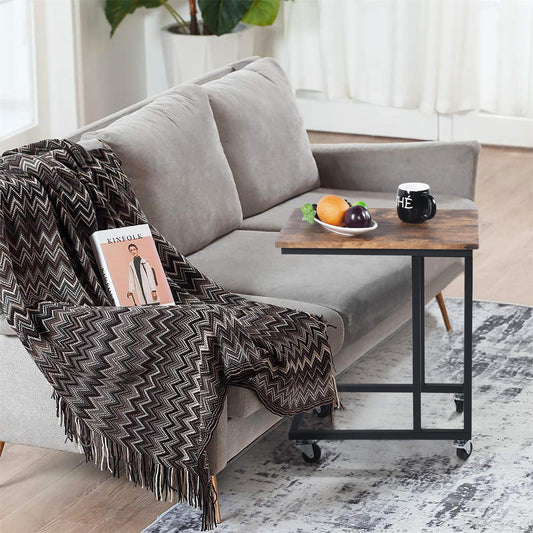 Sofa Side Table Narrow C Shaped for Bed Couch Rozelle