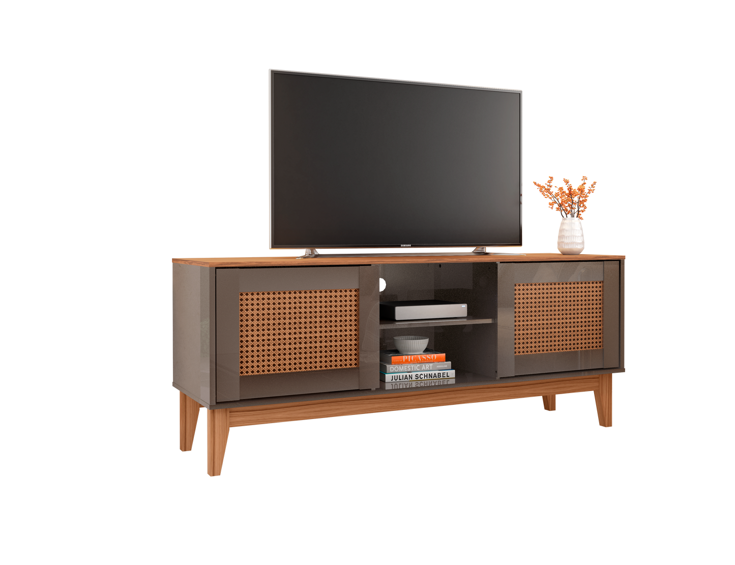 TV Stand Safira  Pearl Grey/Noce