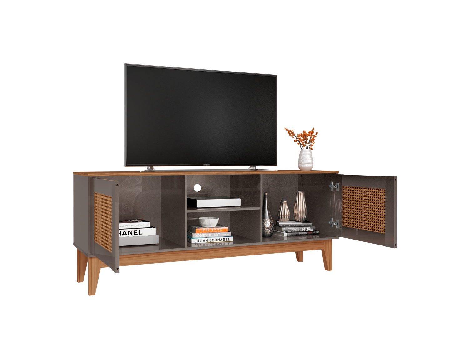 TV Stand Safira  Pearl Grey/Noce