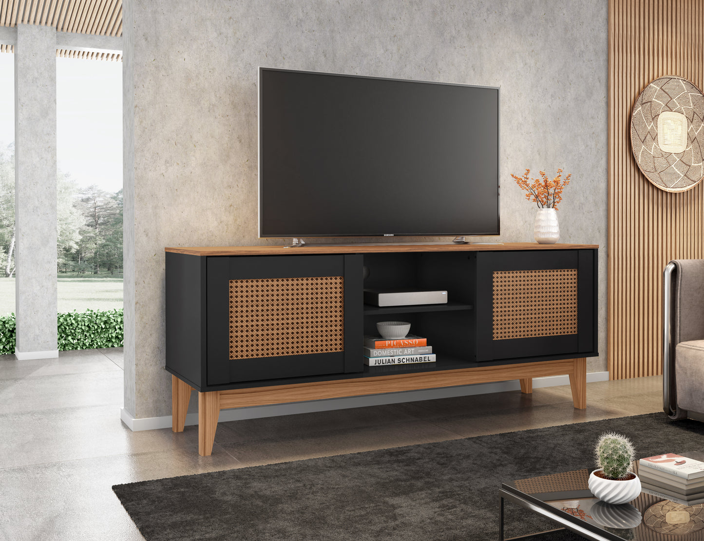 TV Stand Safira  Black/Noce