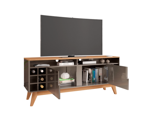TV Stand Wine 1,6M Pearl Grey/Noce