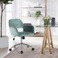 Velvet Upholstered Swivel Ergonomic Home Office Chair Armrest Ross