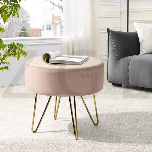 Ottoman Vanity Stool Footrest Stool Velvet Upholstered Saka
