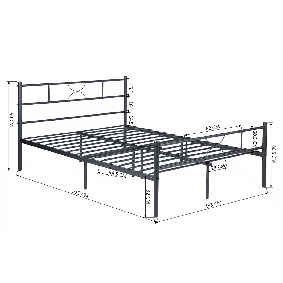 Double Bed Metal Bed Frame Sane