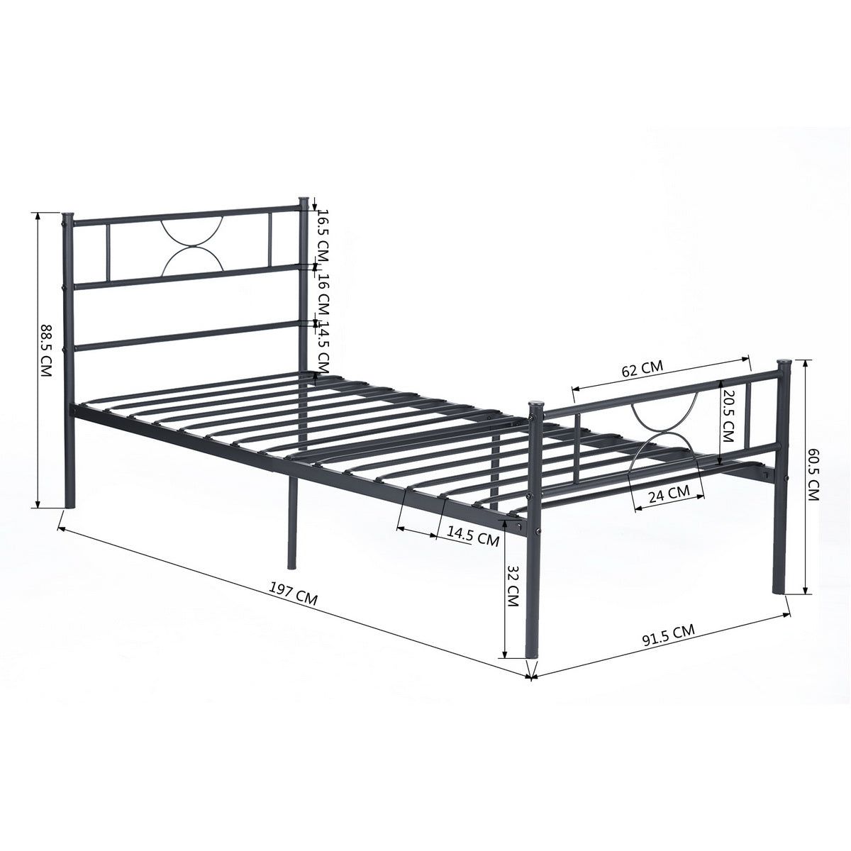 Single Bed Metal Bed Frame Sane