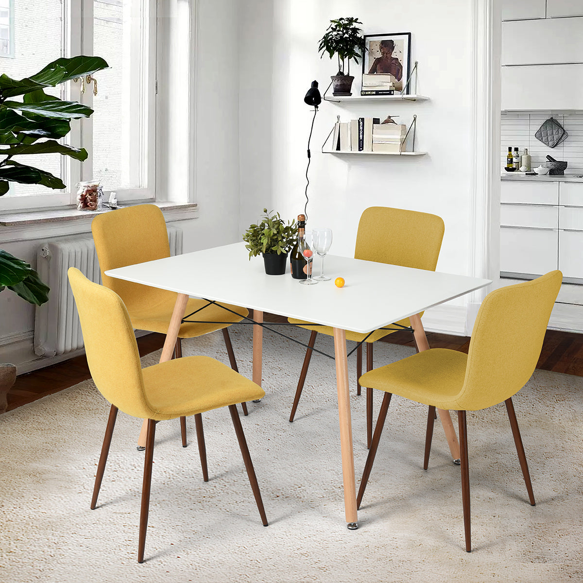 Dining Chairs Fabric Upholstered Metal Legs Scargill
