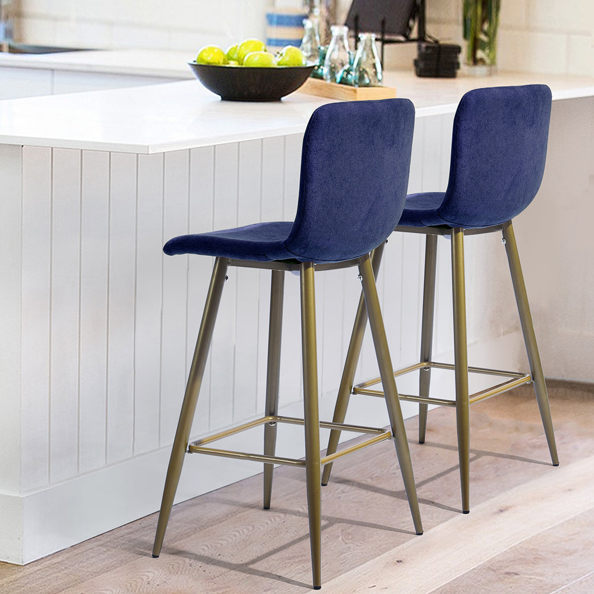 Barstools Fabric Upholstered Golden Legs Bar Stools Scargill