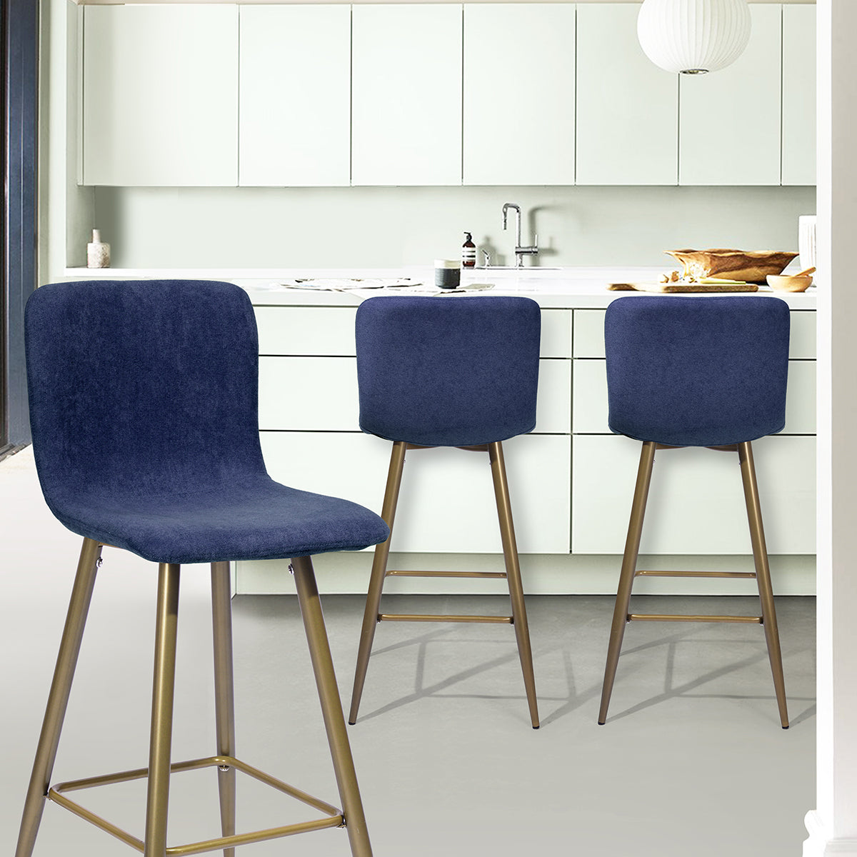 Barstools Fabric Upholstered Golden Legs Bar Stools Scargill