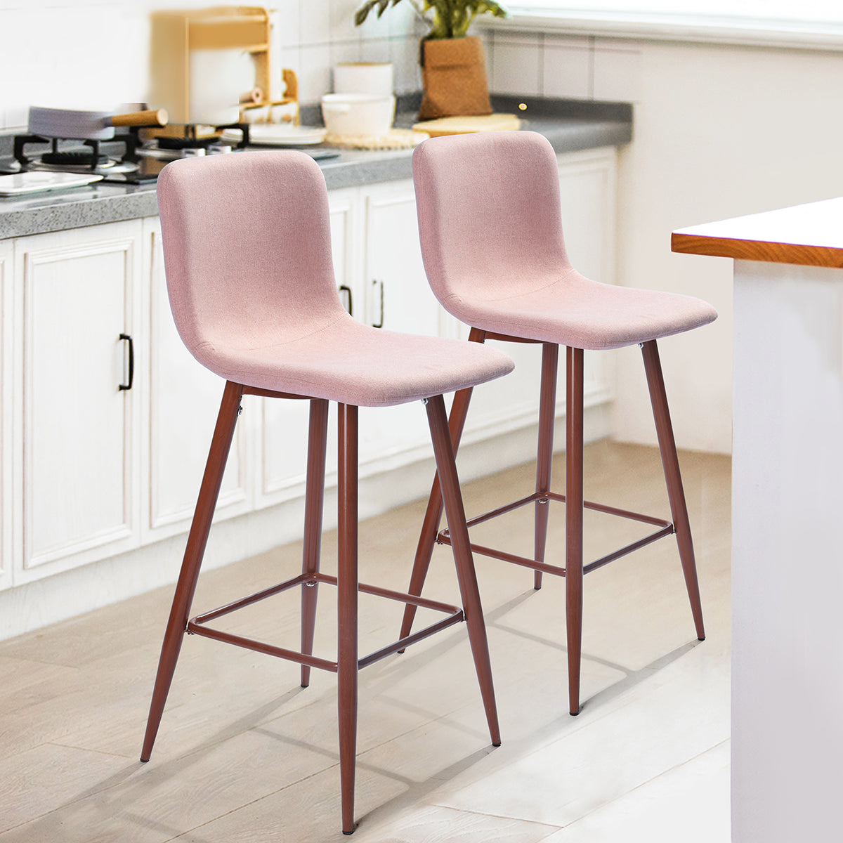 Barstools Fabric Upholstered Golden Legs Bar Stools Scargill