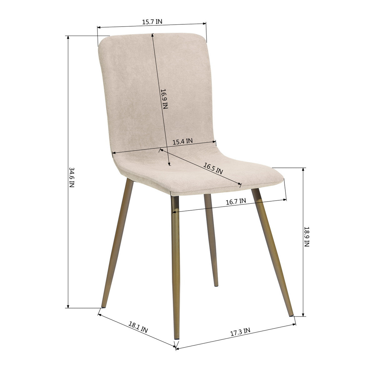 Dining Chairs Fabric Upholstered Metal Legs Scargill