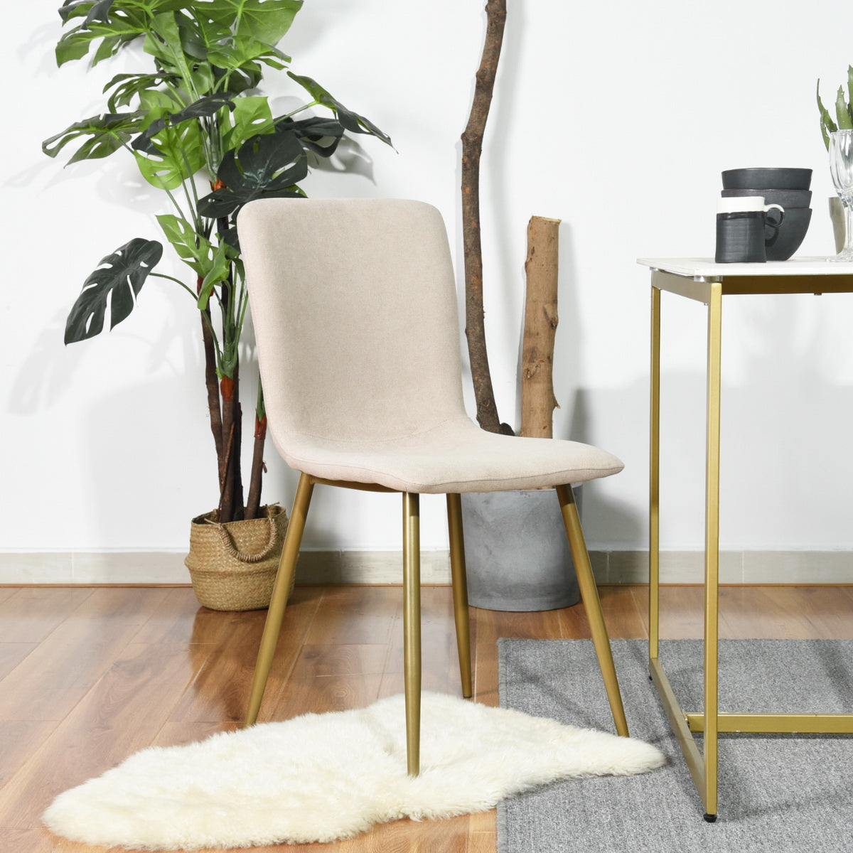 Dining Chairs Fabric Upholstered Metal Legs Scargill
