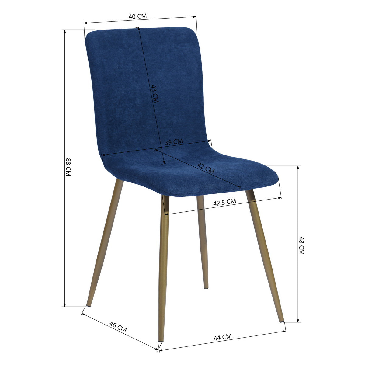 Dining Chairs Fabric Upholstered Metal Legs Scargill