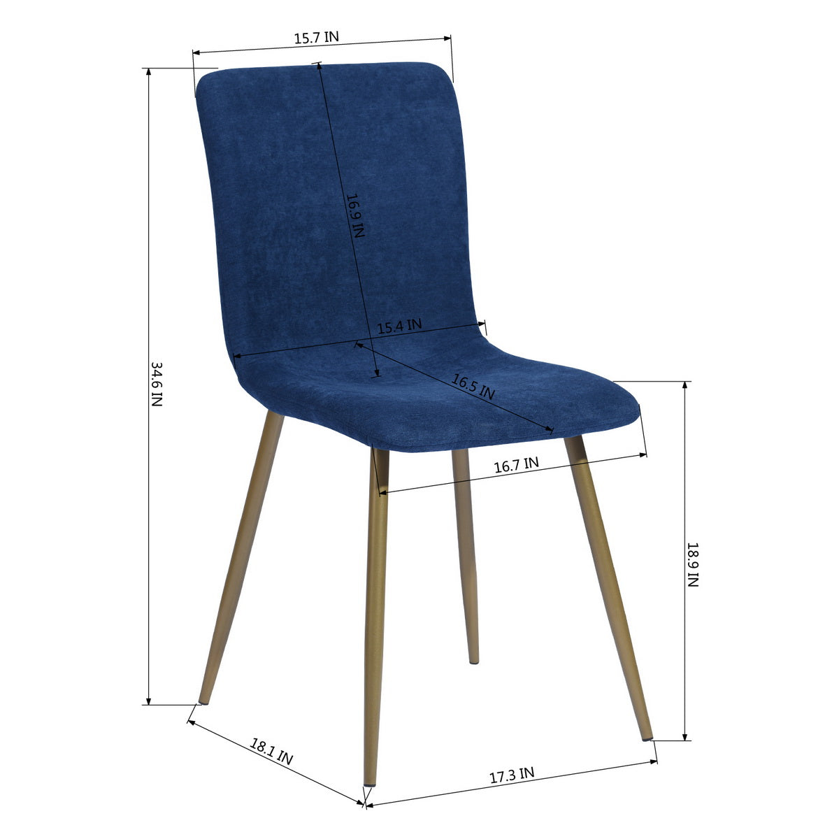 Dining Chairs Fabric Upholstered Metal Legs Scargill