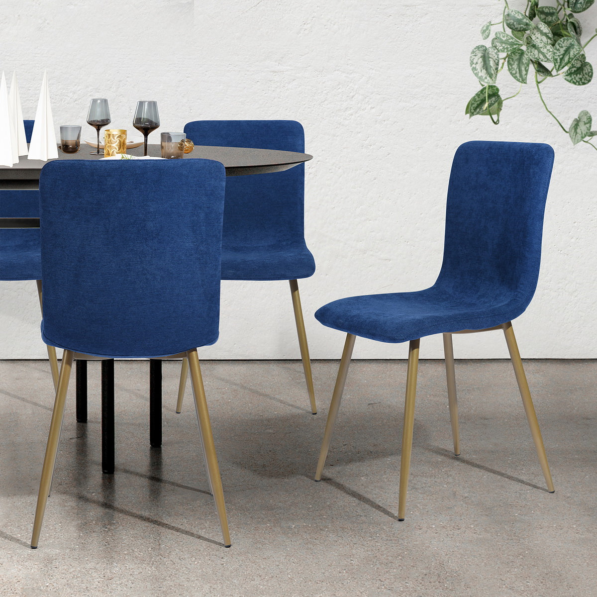 Dining Chairs Fabric Upholstered Metal Legs Scargill