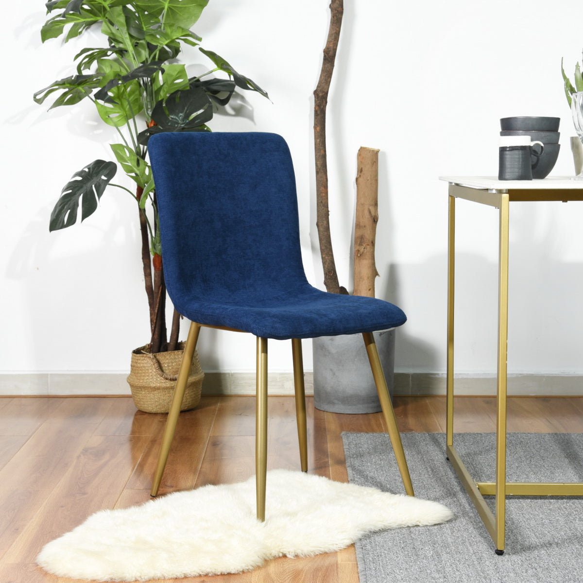 Dining Chairs Fabric Upholstered Metal Legs Scargill