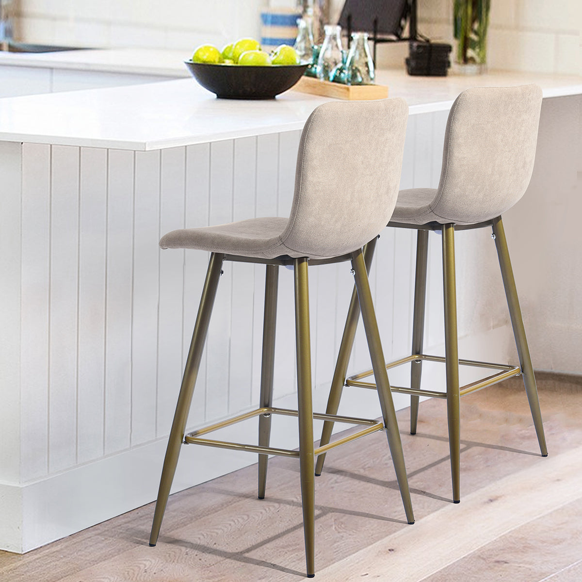 Barstools Fabric Upholstered Golden Legs Bar Stools Scargill