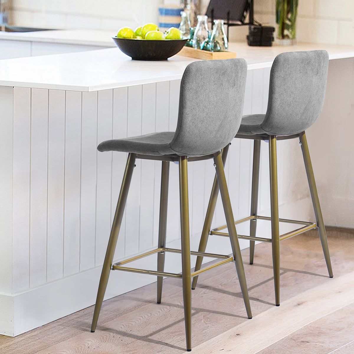 Barstools Fabric Upholstered Golden Legs Bar Stools Scargill
