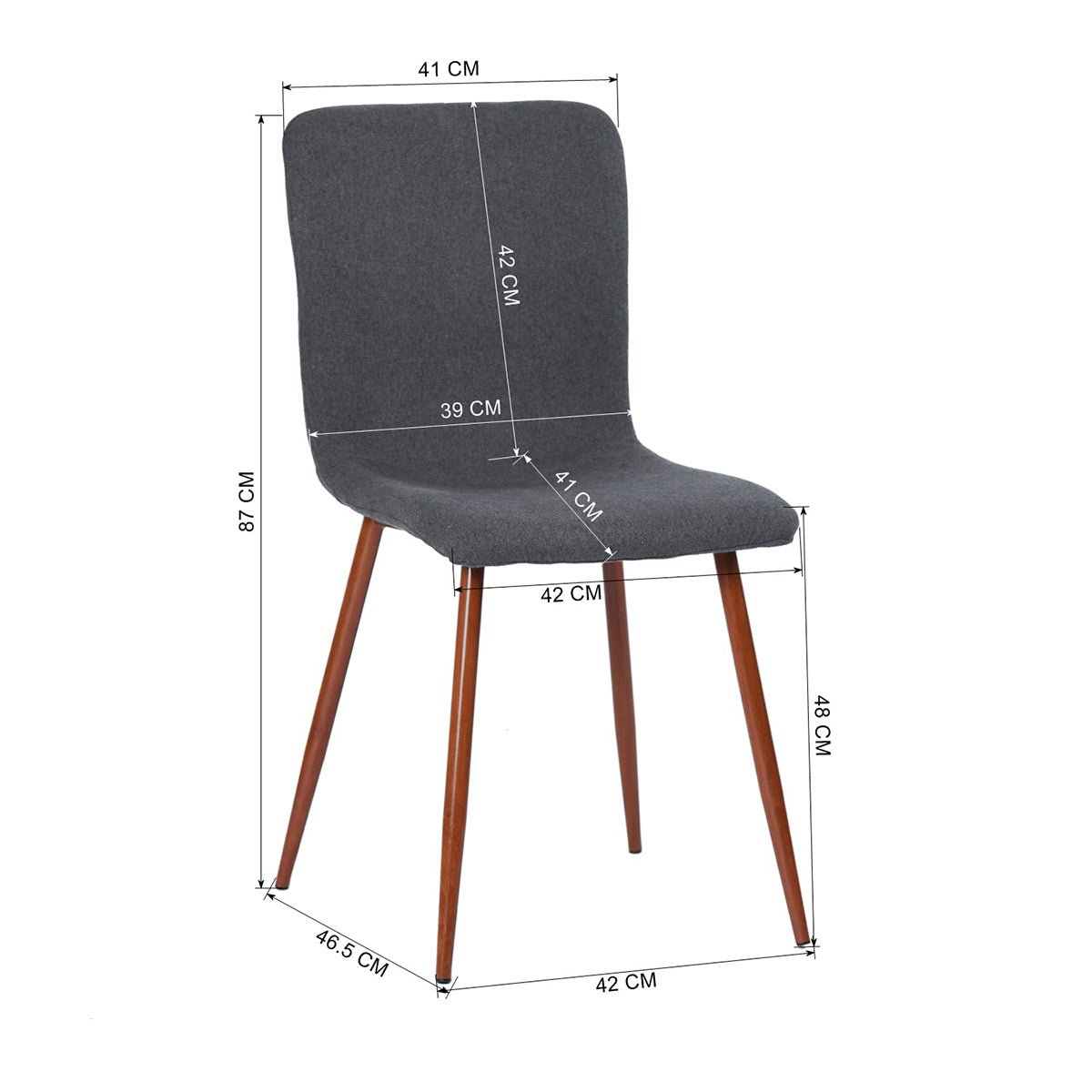 Dining Chairs Fabric Upholstered Metal Legs Scargill