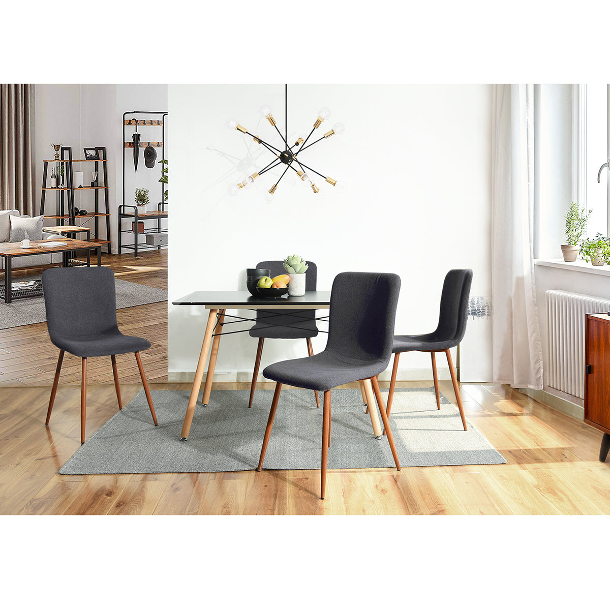 Dining Chairs Fabric Upholstered Metal Legs Scargill