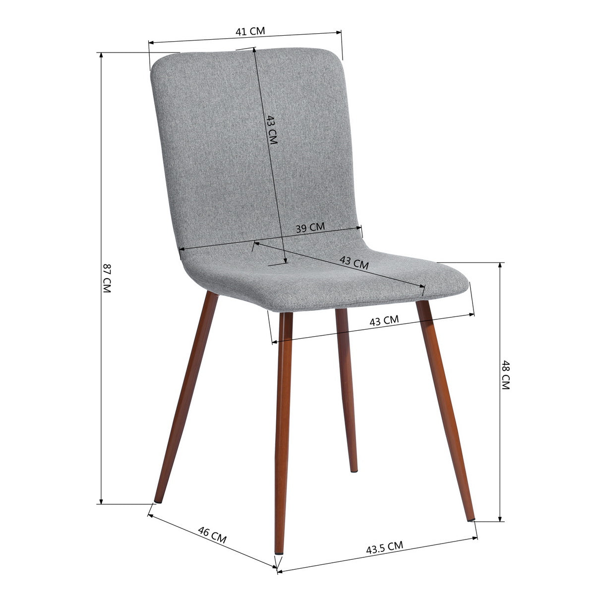 Dining Chairs Fabric Upholstered Metal Legs Scargill