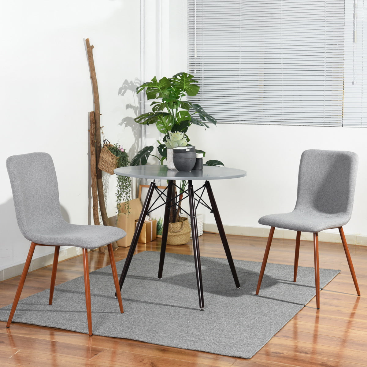 Dining Chairs Fabric Upholstered Metal Legs Scargill