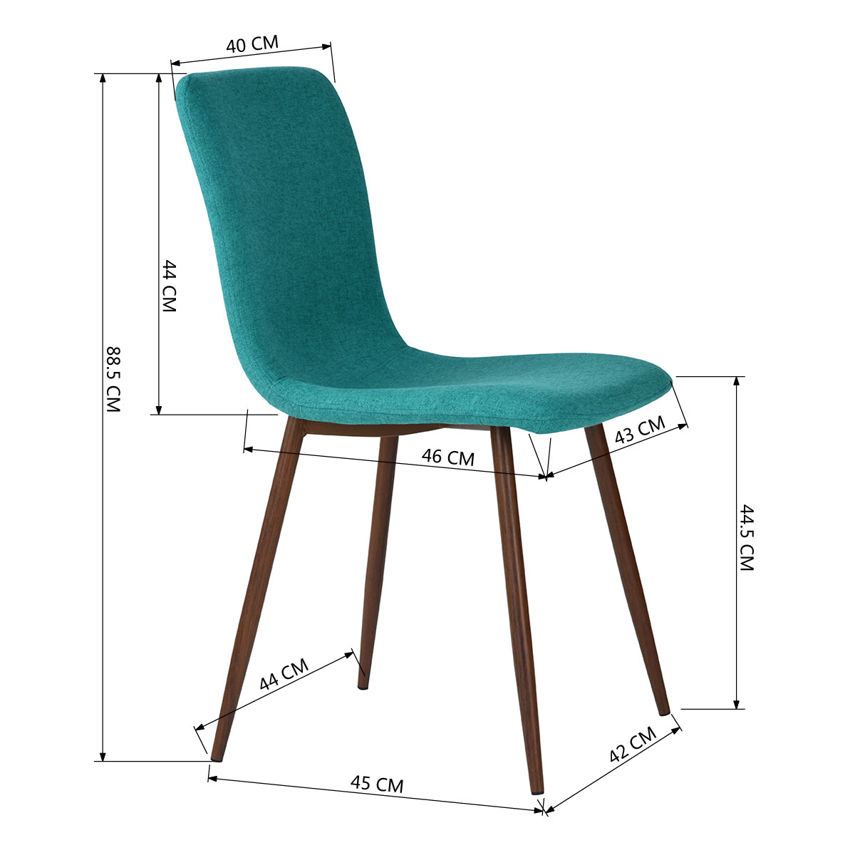 Dining Chairs Fabric Upholstered Metal Legs Scargill