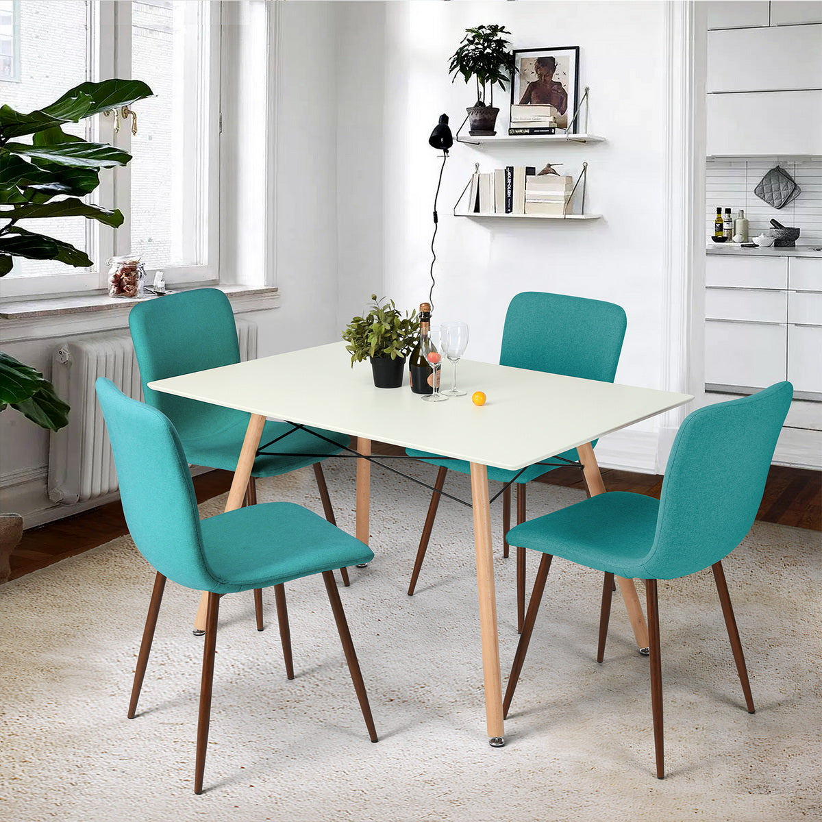 Dining Chairs Fabric Upholstered Metal Legs Scargill