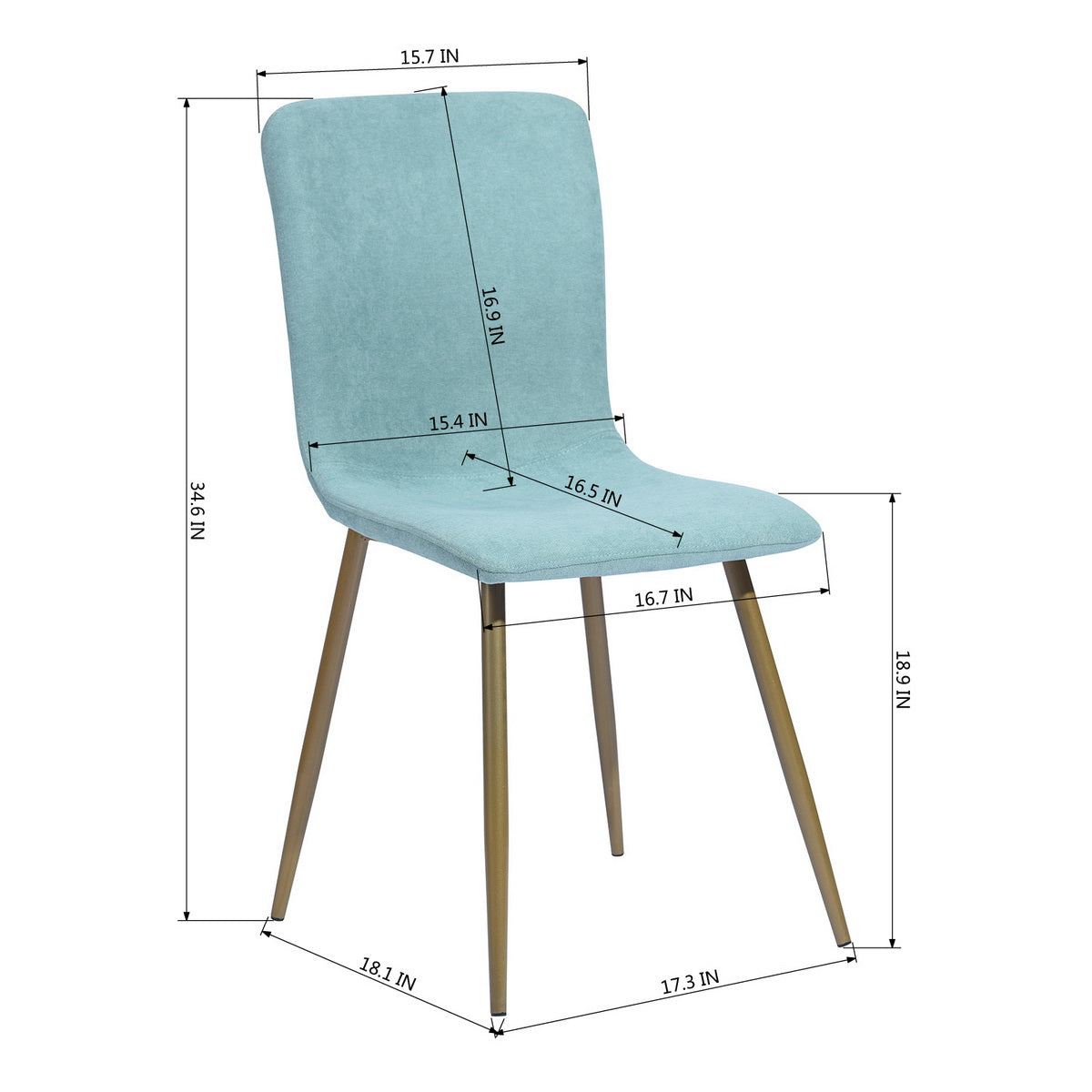 Dining Chairs Fabric Upholstered Metal Legs Scargill