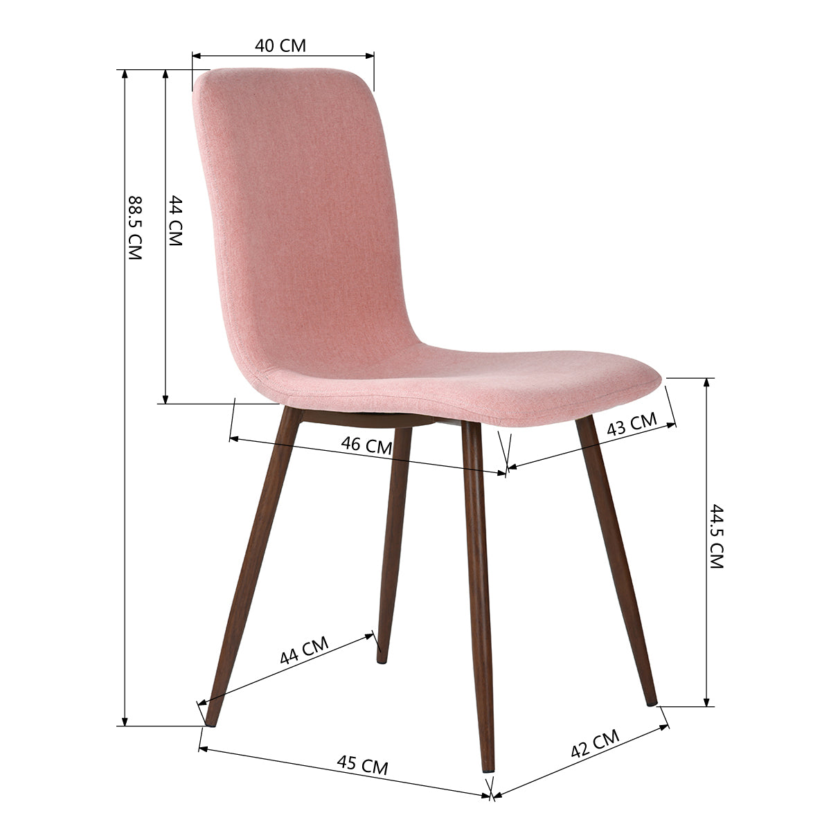 Dining Chairs Fabric Upholstered Metal Legs Scargill