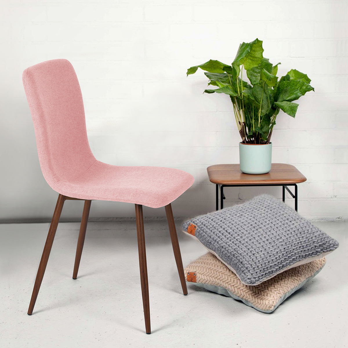 Dining Chairs Fabric Upholstered Metal Legs Scargill