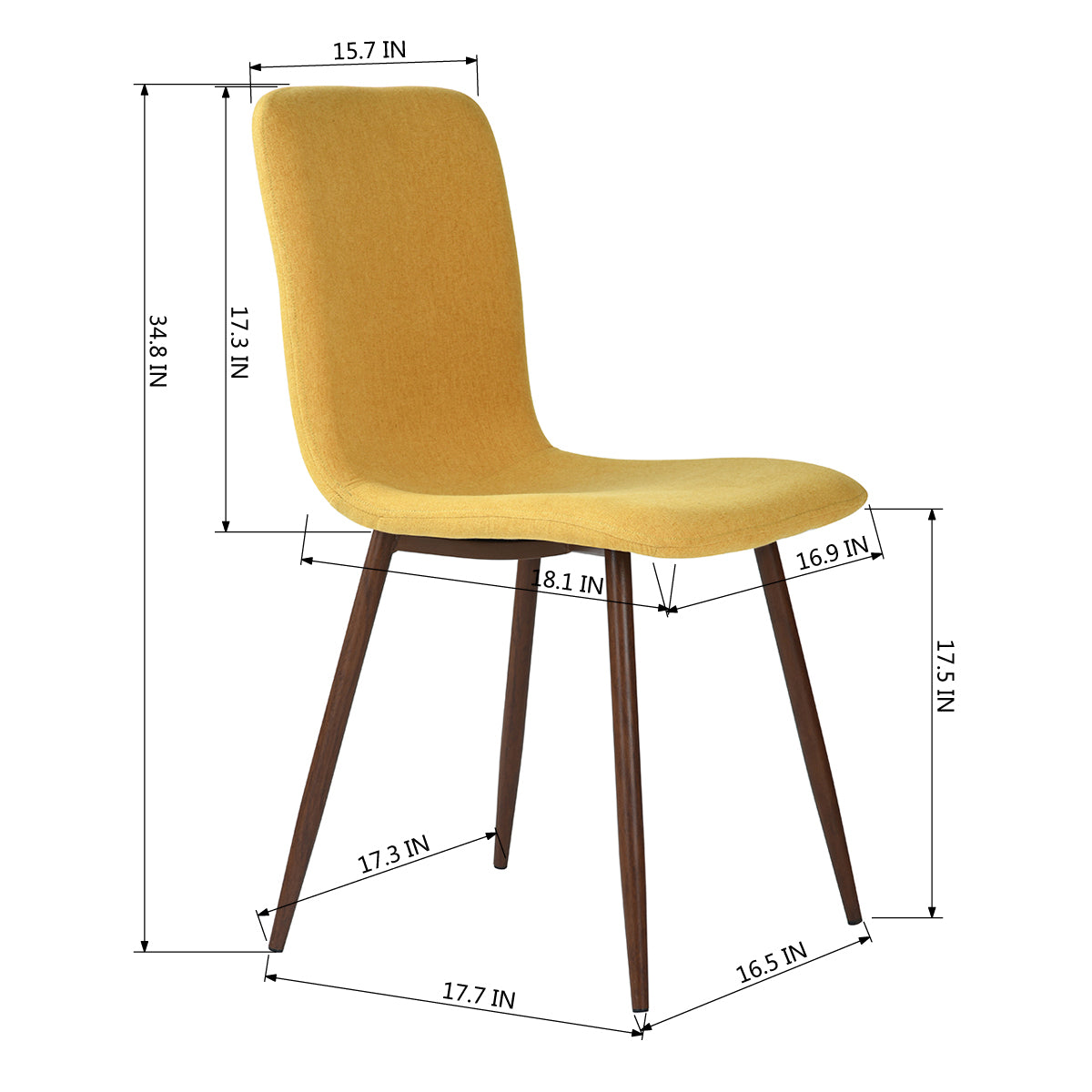 Dining Chairs Fabric Upholstered Metal Legs Scargill