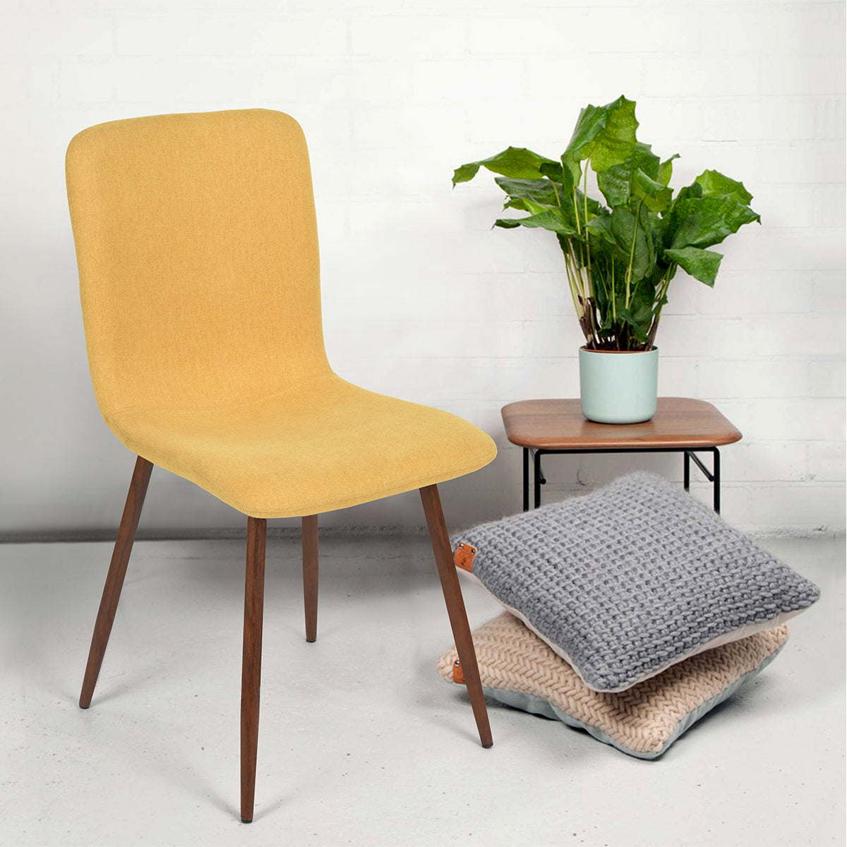 Dining Chairs Fabric Upholstered Metal Legs Scargill