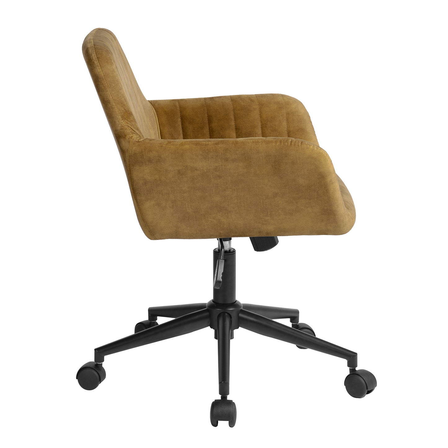 Velvet Upholstered Swivel Ergonomic Home Office Chair Armrest Sekou