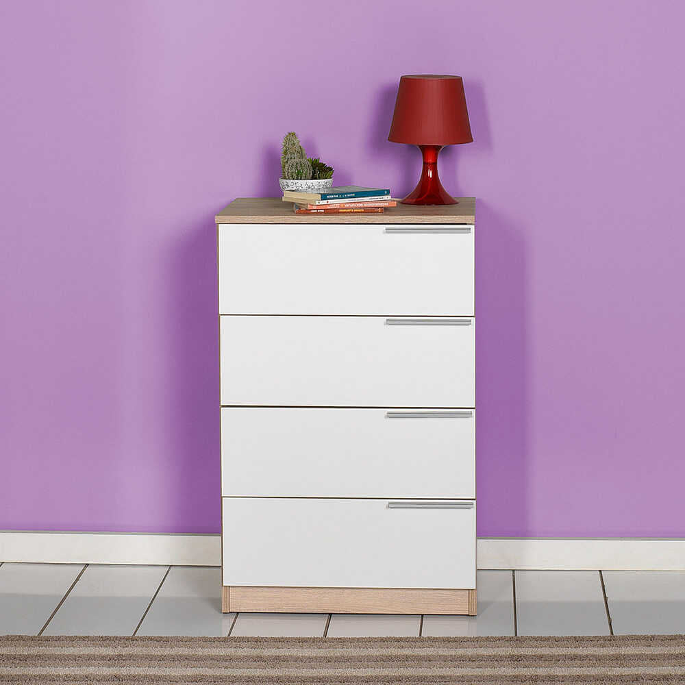 Plus Chest W/ 4 Drawers Sonoma & Diamond White SFN