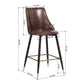 Barstools PU Upholstered Metal Legs Bar Stools Smeg