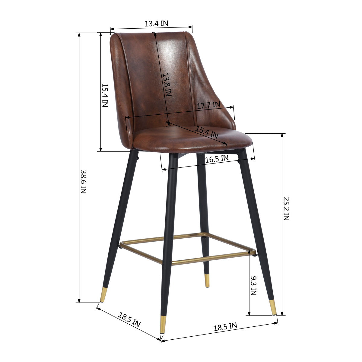 Barstools PU Upholstered Metal Legs Bar Stools Smeg