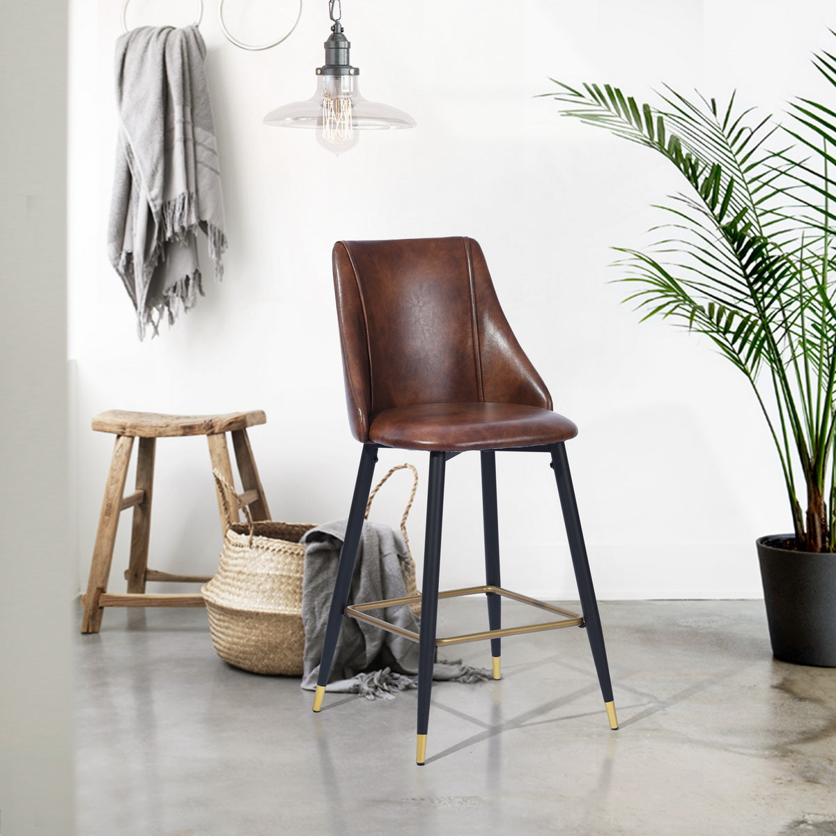 Barstools PU Upholstered Metal Legs Bar Stools Smeg