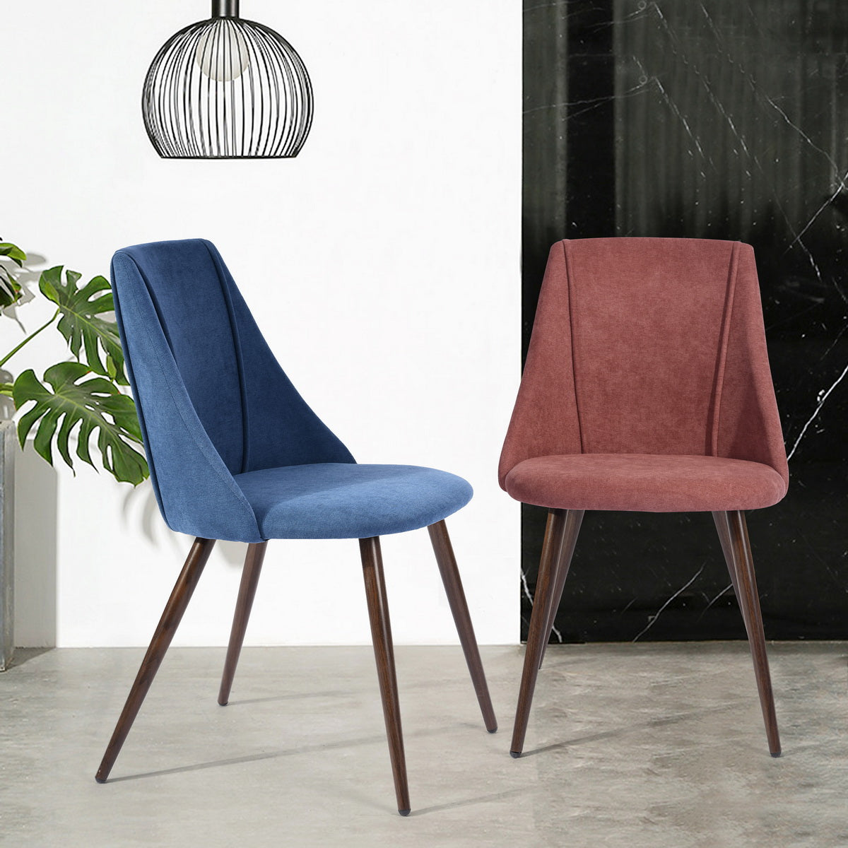 Dining Chairs Fabric Upholstered Metal Legs Smeg