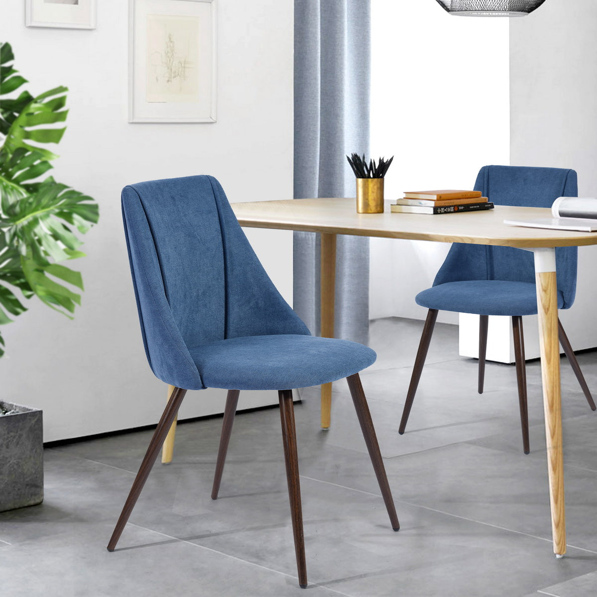 Dining Chairs Fabric Upholstered Metal Legs Smeg