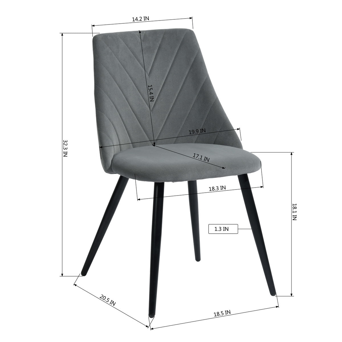 Dining Chairs Velvet Upholstered Metal Legs Smeg