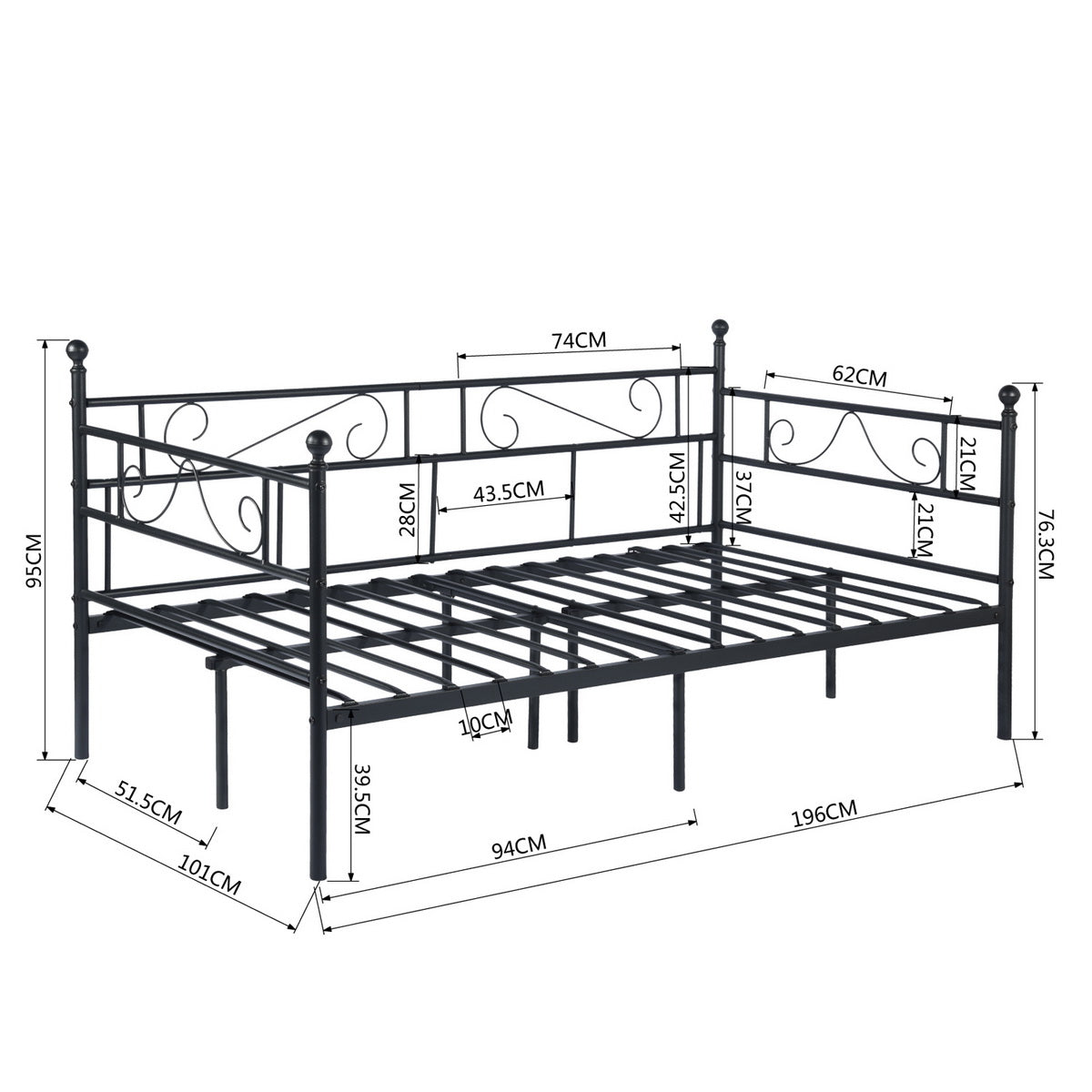 Single Bed Metal Bed Frame Sorosis