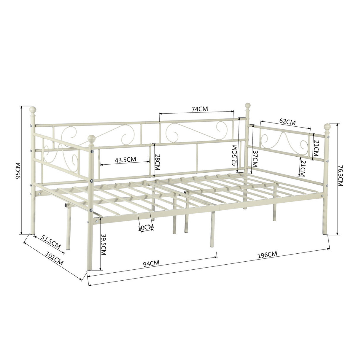 Single Bed Metal Bed Frame Sorosis