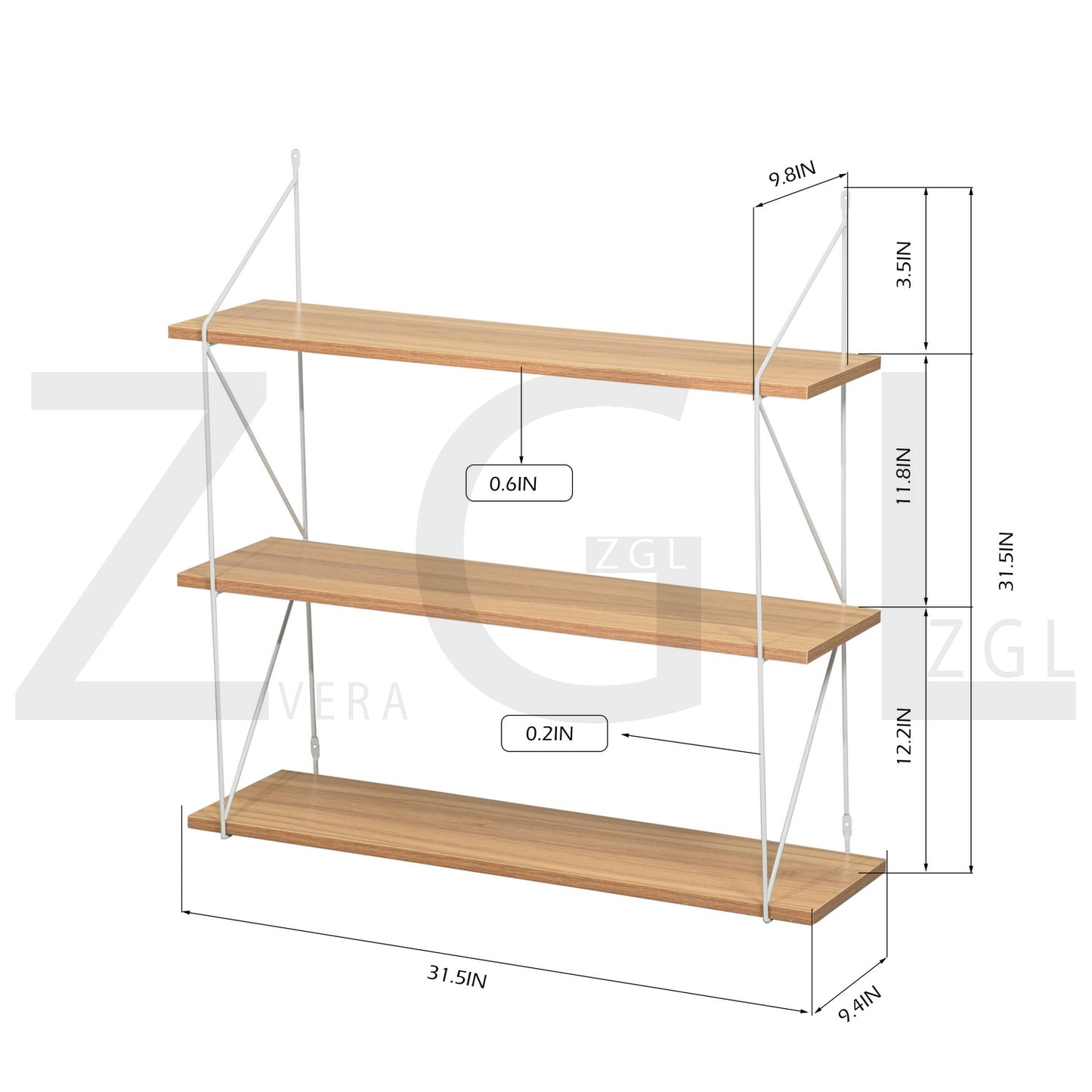 Floating Wall Shelves Decorative 3-Shelf Terzo